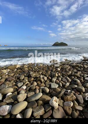 Scenic view of the Cala iris beach in Al hoceima Stock Photo