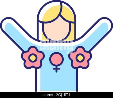 Radical feminism RGB color icon Stock Vector