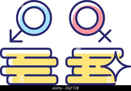Workplace gender equality RGB color icon Stock Vector