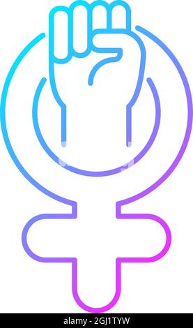 Female symbol gradient linear vector icon Stock Vector