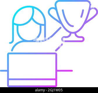 Woman in leadership role gradient linear vector icon Stock Vector