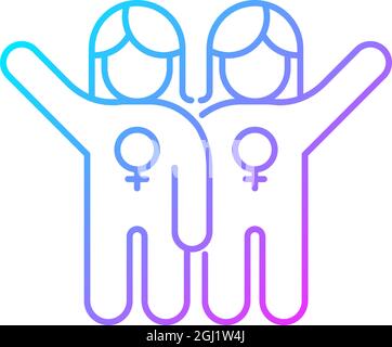 Female friendship gradient linear vector icon Stock Vector