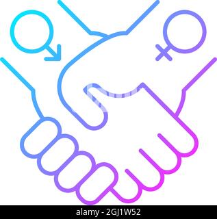 Equitable relationships gradient linear vector icon Stock Vector