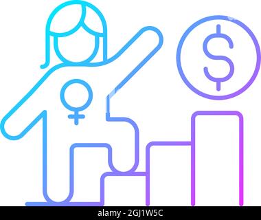 Career ladder for women gradient linear vector icon Stock Vector
