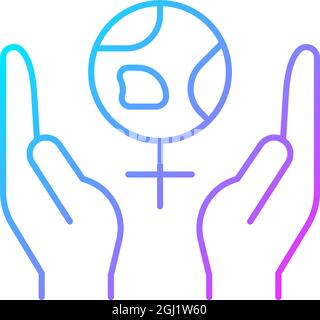 Feminism support gradient linear vector icon Stock Vector