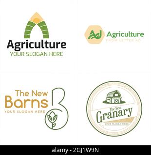Agriculture industry granary nature logo design  Stock Vector