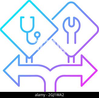 Freedom of choice gradient linear vector icon Stock Vector