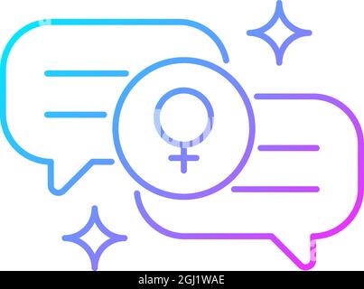 Female bonding gradient linear vector icon Stock Vector