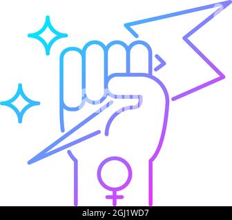 Woman power gradient linear vector icon Stock Vector
