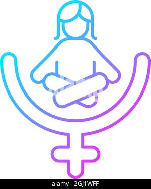 Female gender identity gradient linear vector icon Stock Vector