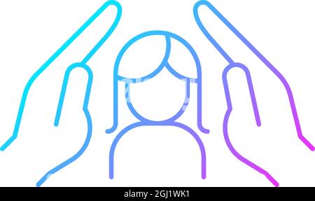 Women protection gradient linear vector icon Stock Vector