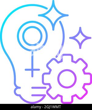 Fulfill female potential gradient linear vector icon Stock Vector
