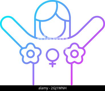 Radical feminism gradient linear vector icon Stock Vector