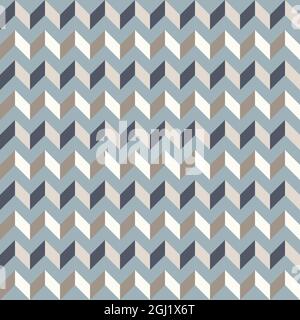 Abstract geometric background in neutral colors. Seamless vector pattern. Brown taupe, navy blue and teal natural colors. Fashion fabric patchwork des Stock Vector