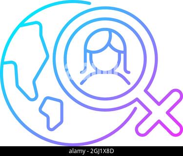 Global feminism gradient linear vector icon Stock Vector