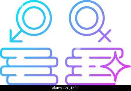 Workplace gender equality gradient linear vector icon Stock Vector