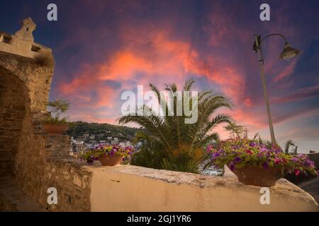 Panorama of the small town of Agropoli, cilento, italy Stock Photo