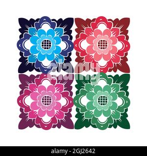 Balinese carving motif frame for invitations, certificates etc. Stock Vector