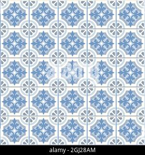 Floor tiles - seamless vintage pattern with cement tiles. Seamless vector background. Vector illustration. Stock Vector
