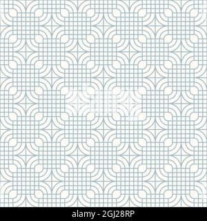 Abstract geometric pattern inspired by floor tiles.  Seamless vector background. Plain colors - easy to recolor. Stock Vector