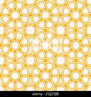 Entwined modern pattern, based on traditional oriental arabic patterns. Seamless vector background. Easy to recolor. Arabesque geometric pattern. Trad Stock Vector