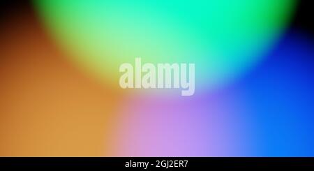 Abstract gradient wallpaper with green, orange, pink and blue blurry colors on black background Stock Photo