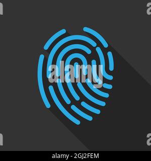 abstract fingerprint symbol or icon, vector illustration Stock Vector