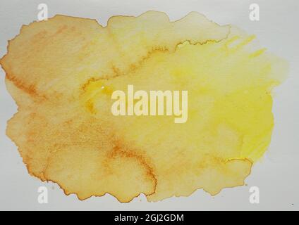 flick the Abstract   yellow color   Watercolor Background colorful mix colors Stock Photo