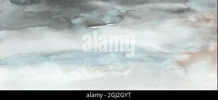 Abstract dark blue watercolor hand-painted for background. Stains artistic vector used as being an element in the decorative design of header, poster, Stock Vector