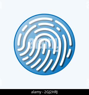 round fingerprint or thumbprint symbol isolated on white background, vector illustration Stock Vector