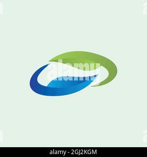 abstract leaf nature logo icon flat design vector graphic concept Stock Vector