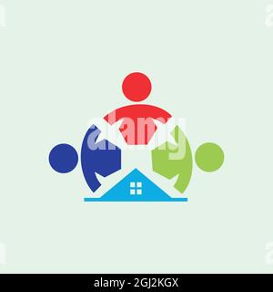 study club home education logo icon flat design vector graphic concept Stock Vector