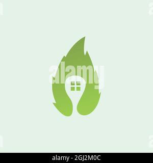 abstract nature leaf home logo icon flat design vector graphic concept Stock Vector