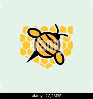 honey bee abstract logo icon vector flat design vector graphic concept Stock Vector
