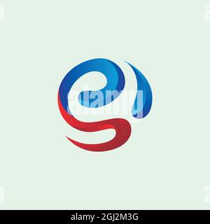 abstract rose letter S logo icon flat design vector graphic concept Stock Vector