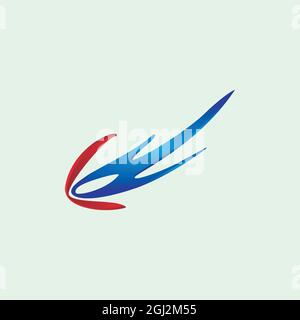 abstract wave arrow logo icon flat design vector graphic concept Stock Vector