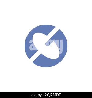 circle letter G icon logo flat vector concept graphic simple stylish design Stock Vector