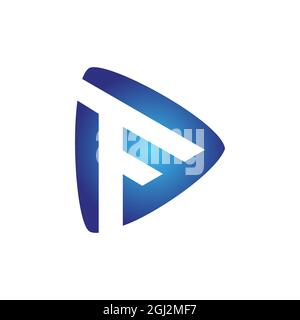 letter F triangle logo icon flat vector concept graphic simple stylish design Stock Vector