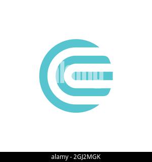 circle letter E icon logo flat vector concept graphic simple stylish design Stock Vector