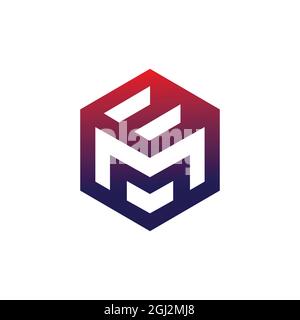 letter M and E polygon logo icon flat vector concept graphic simple stylish design Stock Vector