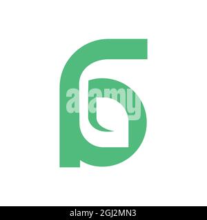 letter G leaf green nature logo icon flat vector concept graphic simple stylish design Stock Vector
