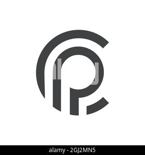 letter P and C logo icon flat vector concept graphic simple stylish design Stock Vector
