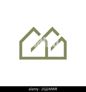 residence real estate home logo icon flat vector concept graphic simple stylish design Stock Vector