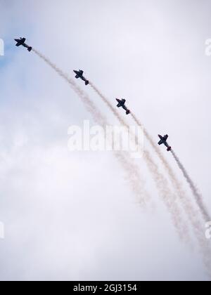 Blades aerial display team ascending in formation. Stock Photo