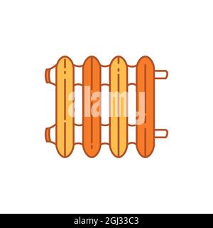 Heating battery olor line icon. Pictogram for web page, mobile app, promo. UI UX GUI design element. Editable stroke. Stock Vector