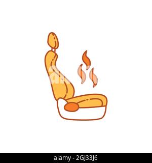 Heated car seat olor line icon. Pictogram for web page, mobile app, promo. UI UX GUI design element. Editable stroke. Stock Vector