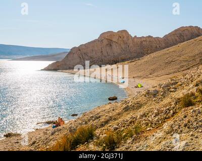 Beritnica beach near Metajna on Pag island in Croatia Europe Stock Photo