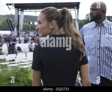 Cc Sabathia Wife Editorial Stock Photo - Stock Image