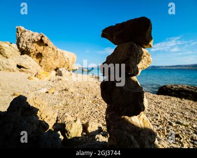 Beritnica beach near Metajna on Pag island in Croatia Europe Stock Photo