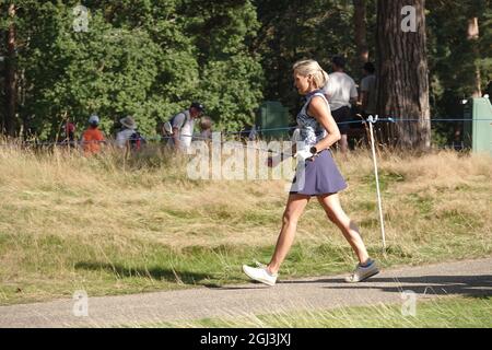 Wentworth, Surrey, UK. 8th Sep, 2021. TV and radio presenter Jenni Falconer, at the Celebrity Pro-Am prior to the PGA European TourÕs flagship event - the BMW/PGA Championship staged at the famous Wentworth Club. Credit: Motofoto/Alamy Live News Stock Photo